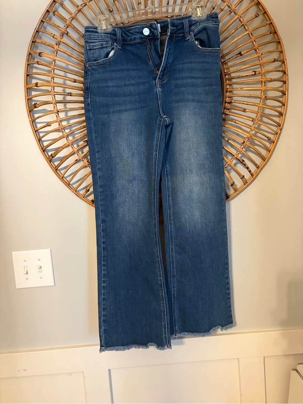 Risen Women’s mid-Rise Straight Leg ankle Jeans in Dark Blue